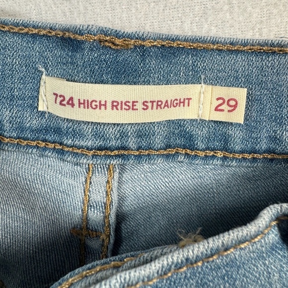 Levis Jeans Womens 29 Blue 724 High Rise Straight Stretch NWT - Picture 3 of 16